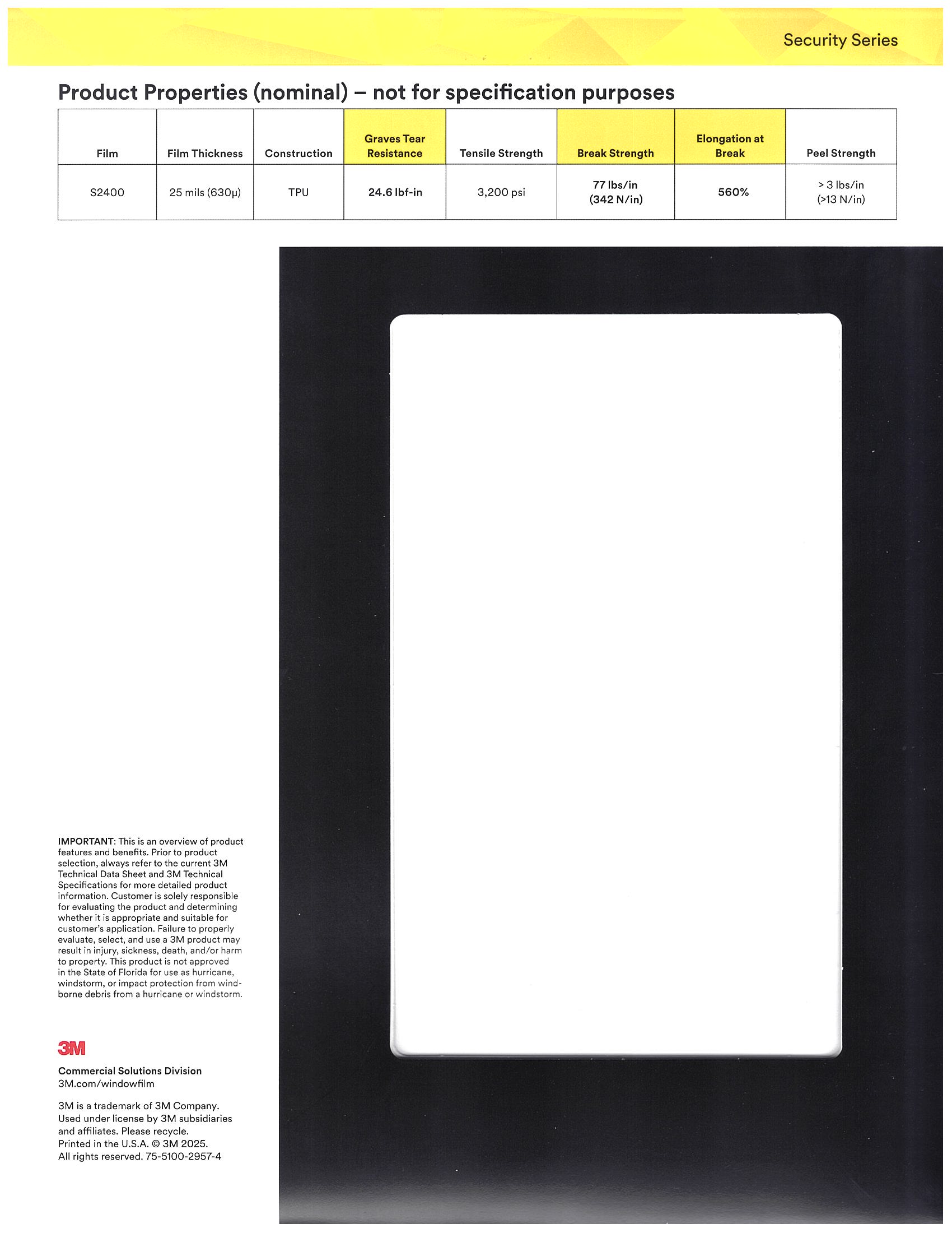 3M S2400 Sample Card Back