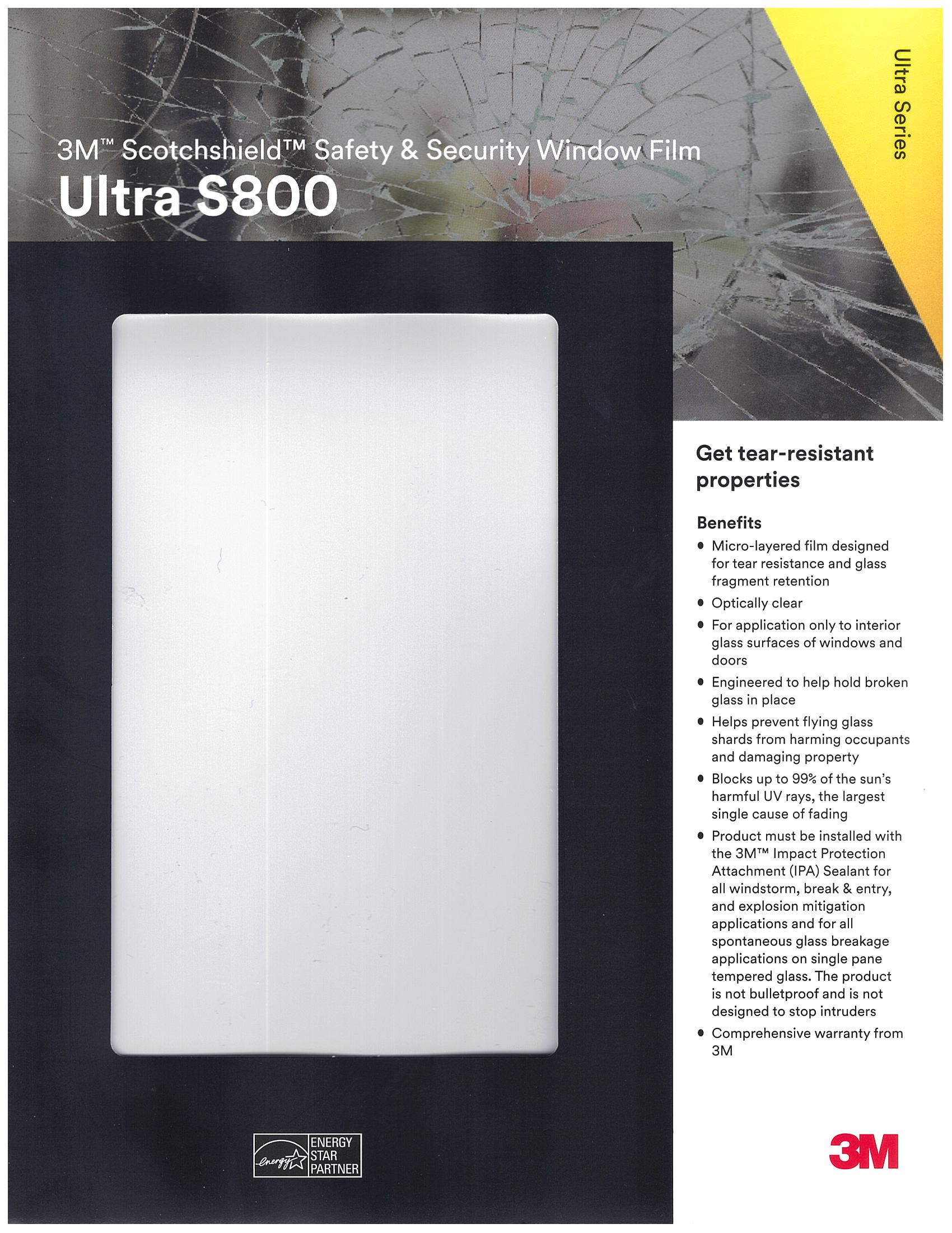 3M ULTRA S800 Sample Card Front