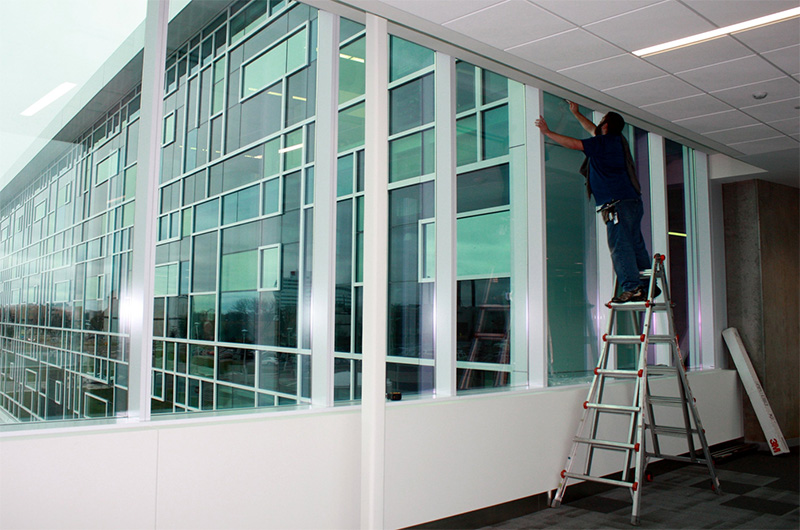 Installation of commercial window film