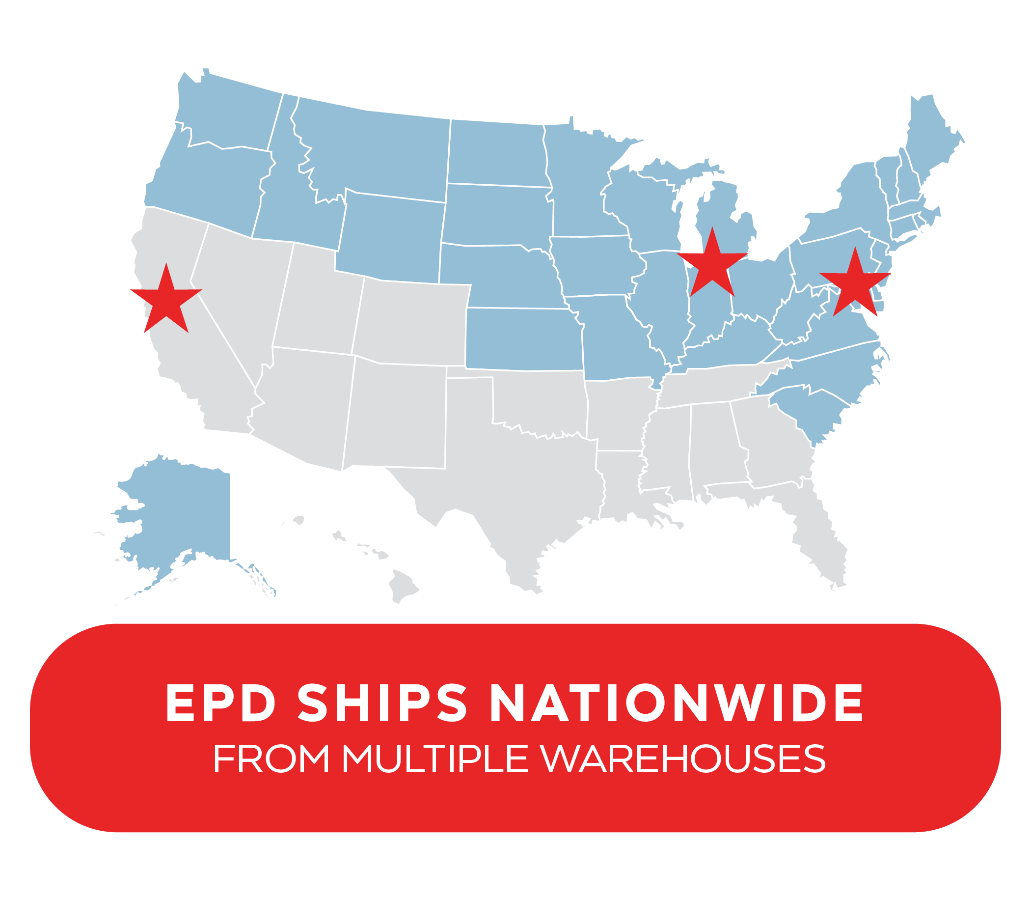 EPD ships from multiple warehouses
