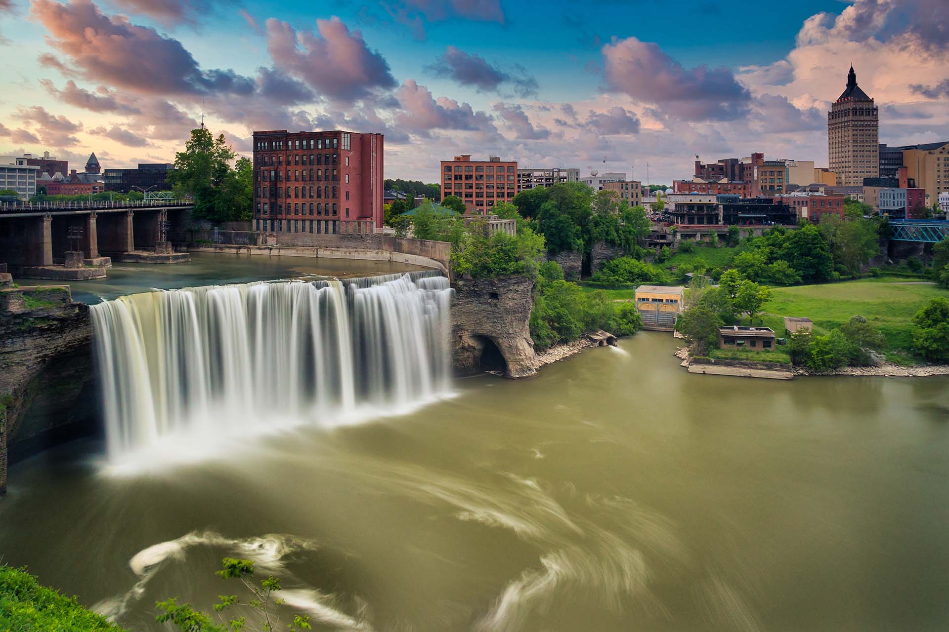 High Falls district in Rochester New York