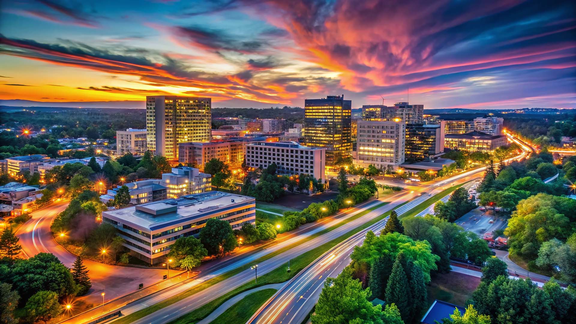 Rockville, Maryland Aerial Skyline