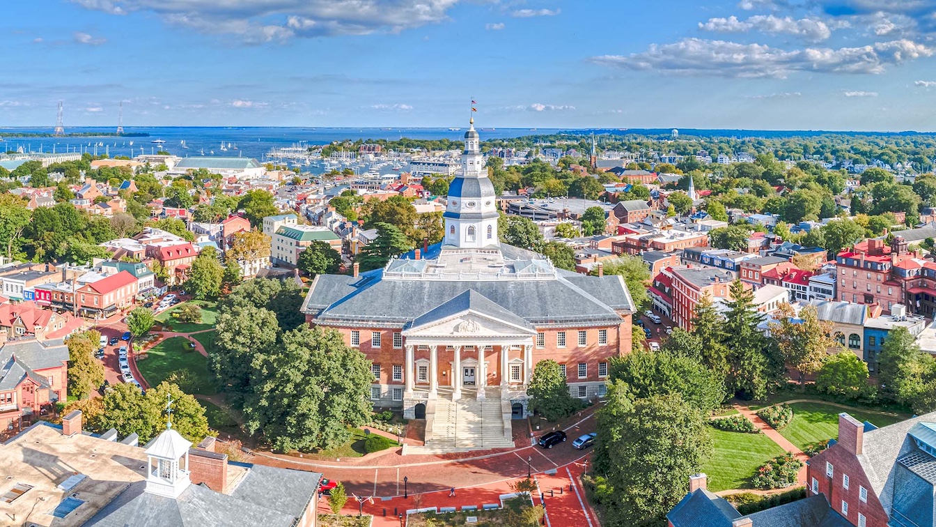 Bird's eye view of Annapolis, Maryland