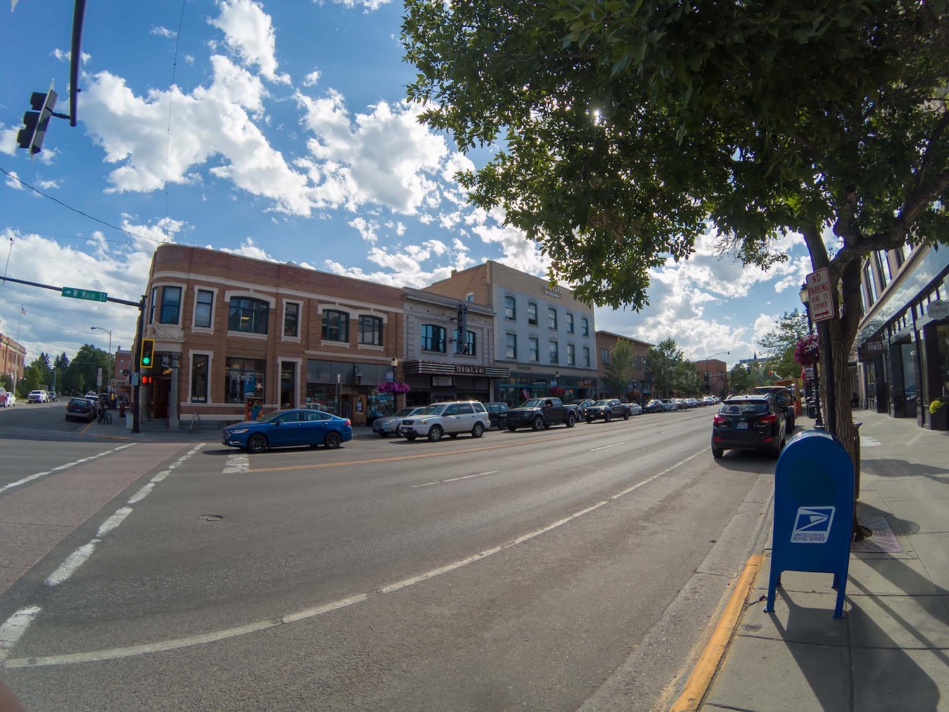 Bozeman, Montana downtown on sunny day