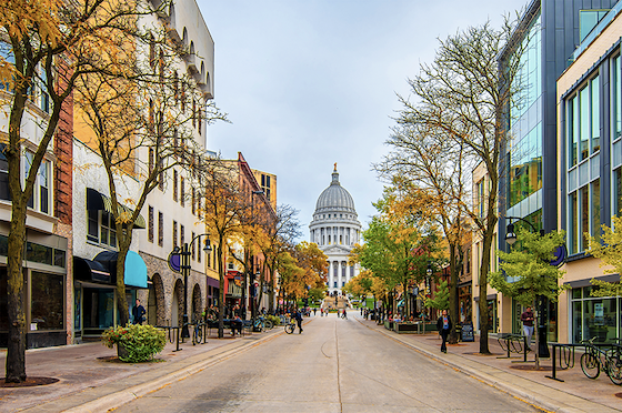 Street in Madison, Wisconsin