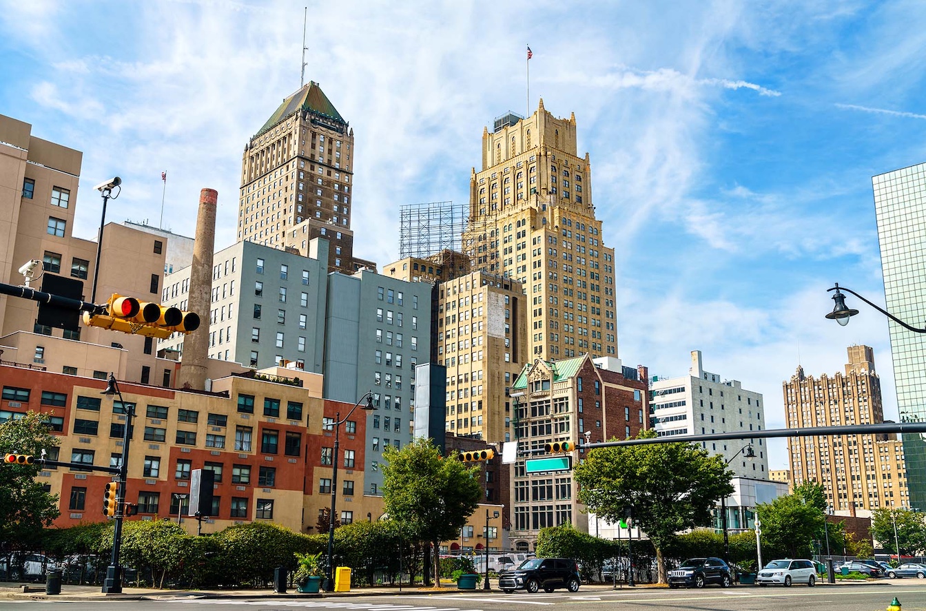 Skyline of Downtown Newark in New Jersey