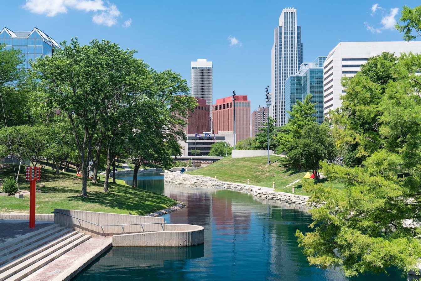 City Skyline in Downtown Omaha, Nebraska