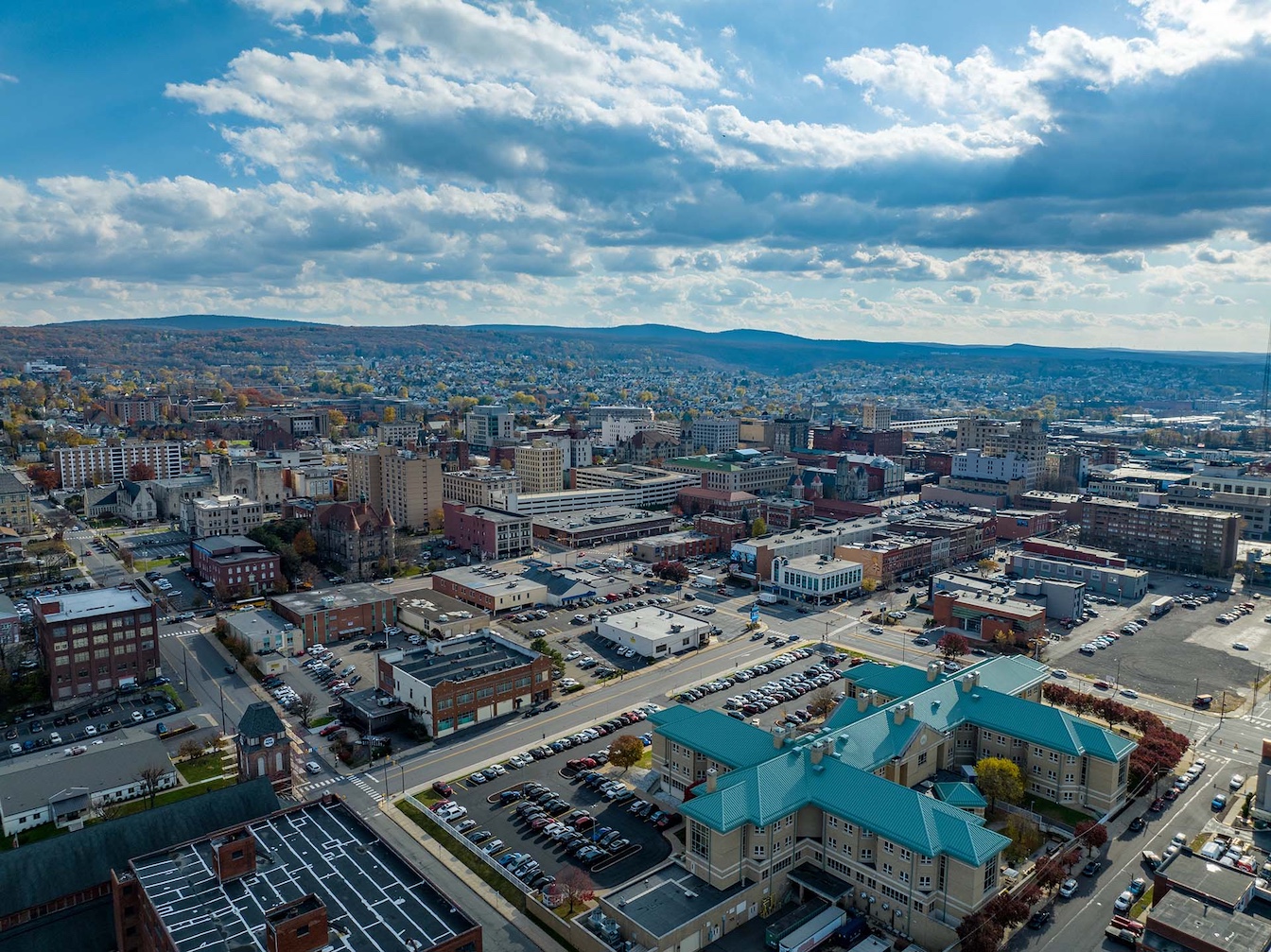 Aerial view of Scranton, PA