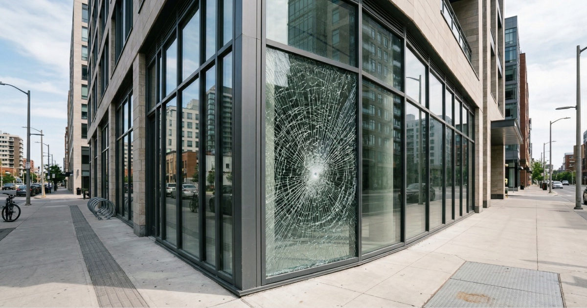 A glass ground-level storefront that would be an ideal candidate for security window film